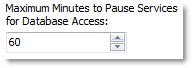 Maximum_minutes_to_pause_services_for_database_access